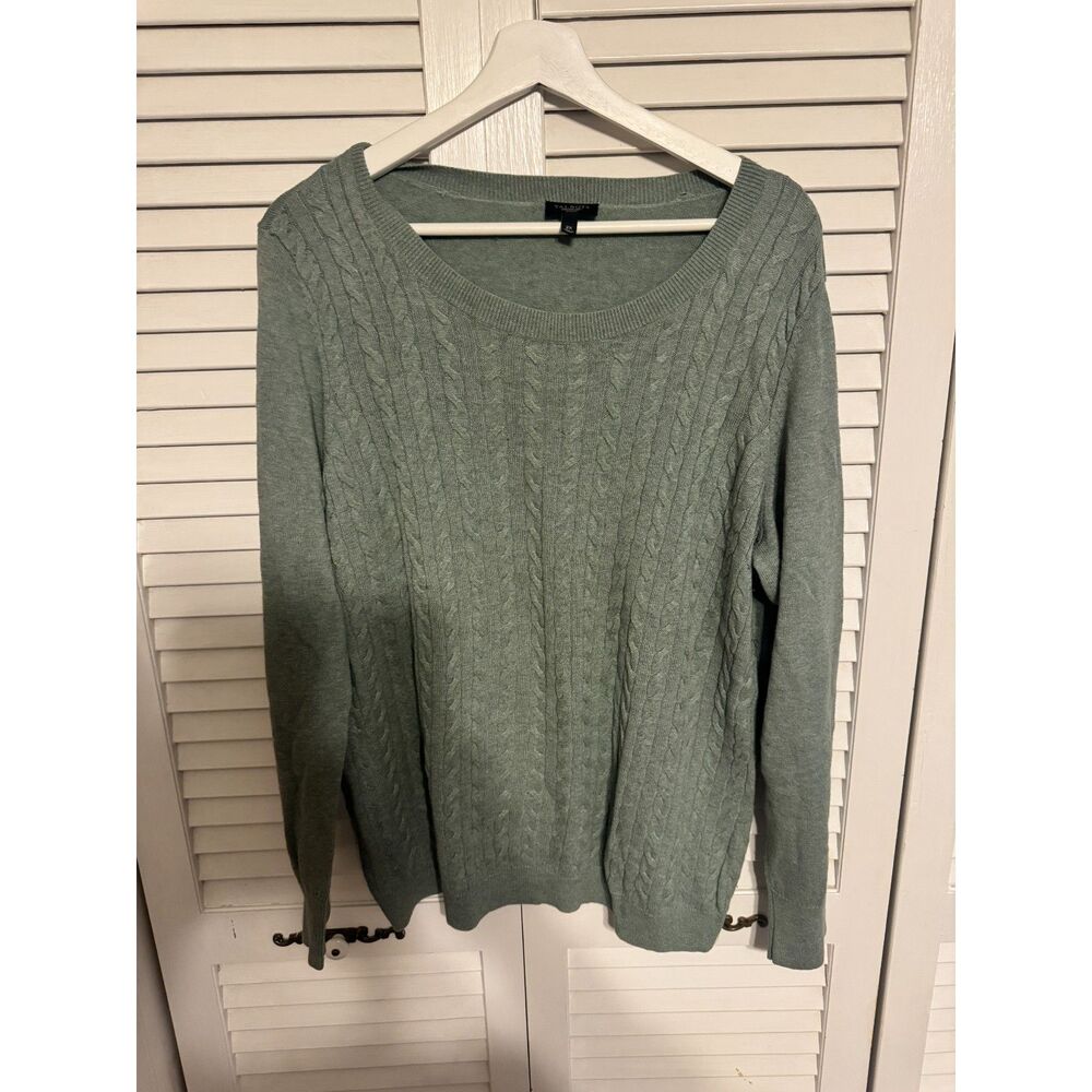 TALBOTS PLUS SIZE CABLE FRONT MINIMALIST‎ WORKWEAR PREPPY SWEATER SZ 2X